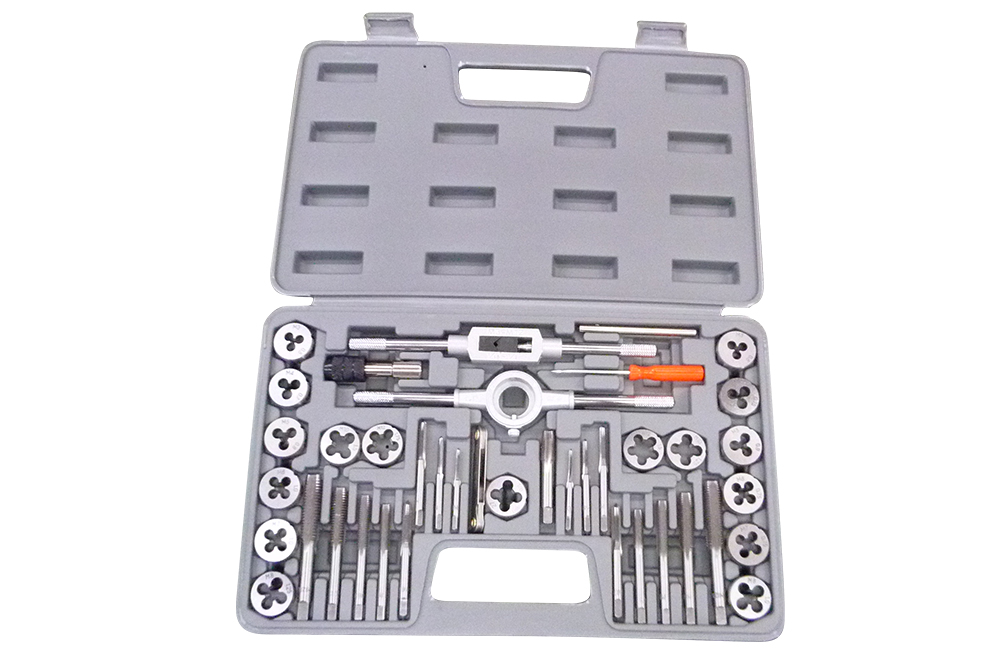 8.40 PCS tap die set blow molding box packaging gray neutral British system