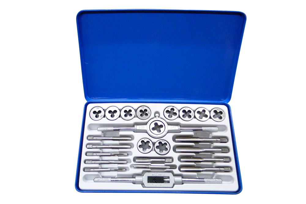 5.24 PCS tap die set iron box packing blue neutral